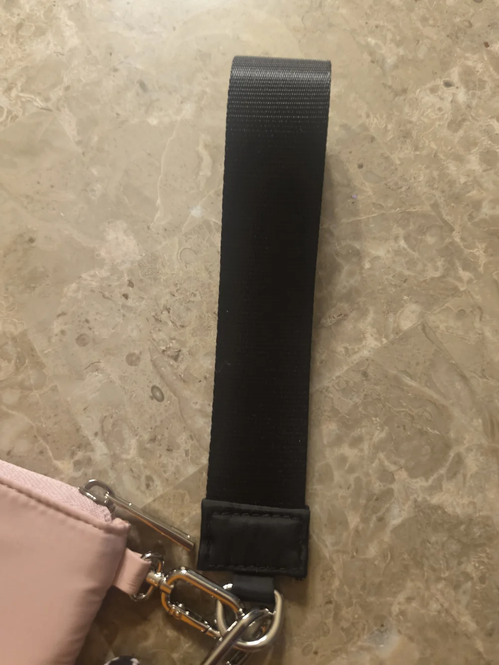 Pink & Black Bow Key Pouch Set with Wrist Strap